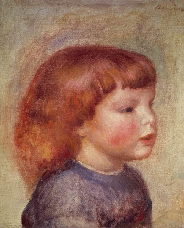 Kopf eines Kindes mit rotem Haar im Profil – Pierre-Auguste Renoir Tête Kunstkopie