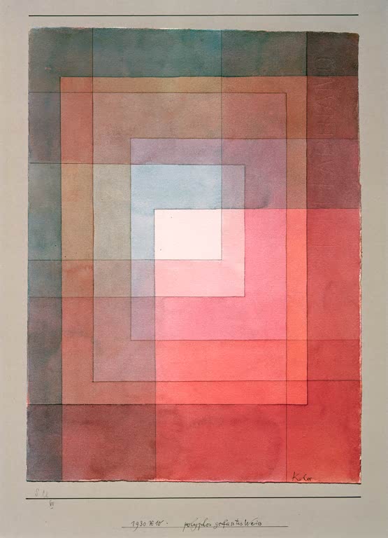 Kunstdruck „polyphon gefasstes Weiss“ von Paul Klee