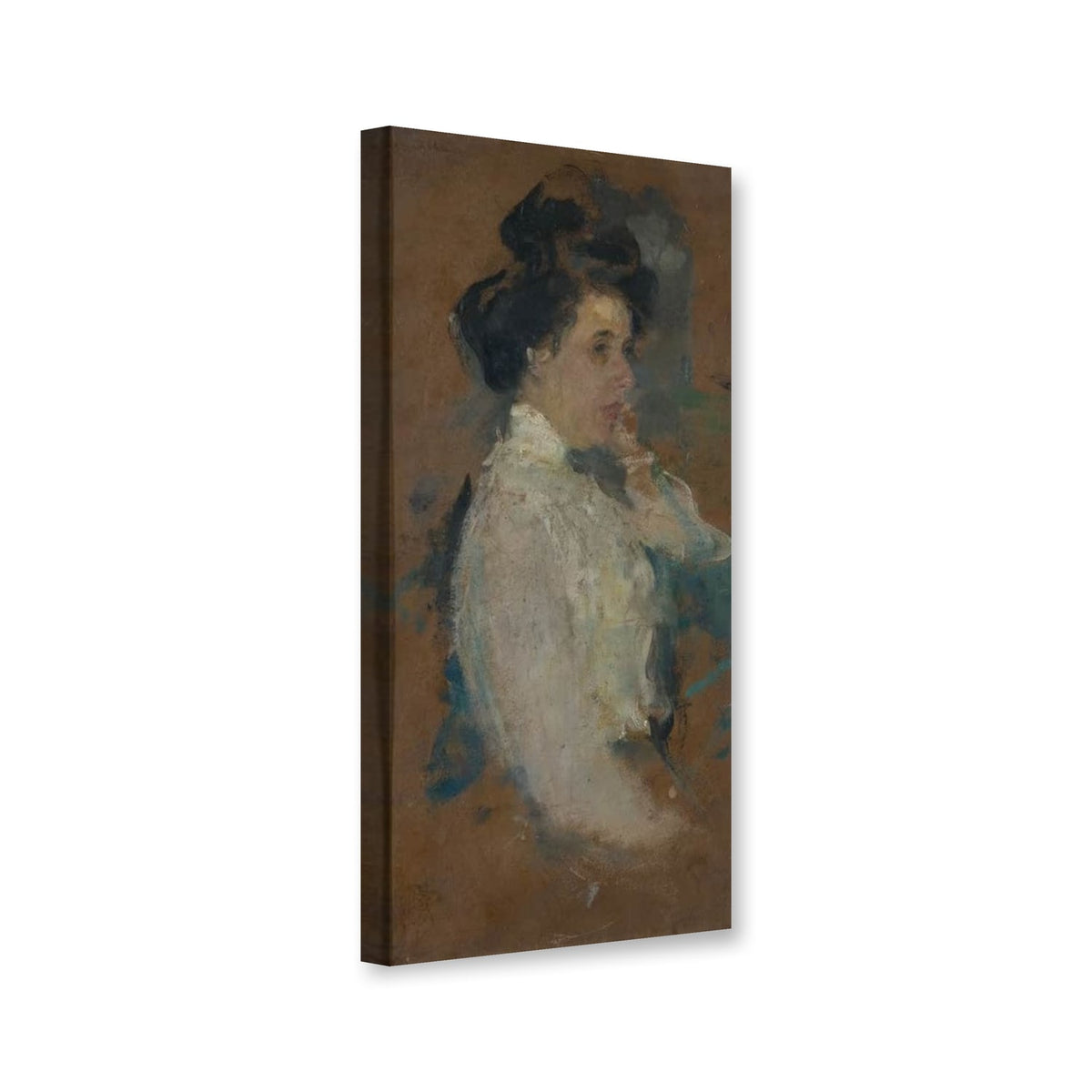 Porträtstudie einer Frau von Olga Boznańska als Leinwand – Perspektivansicht