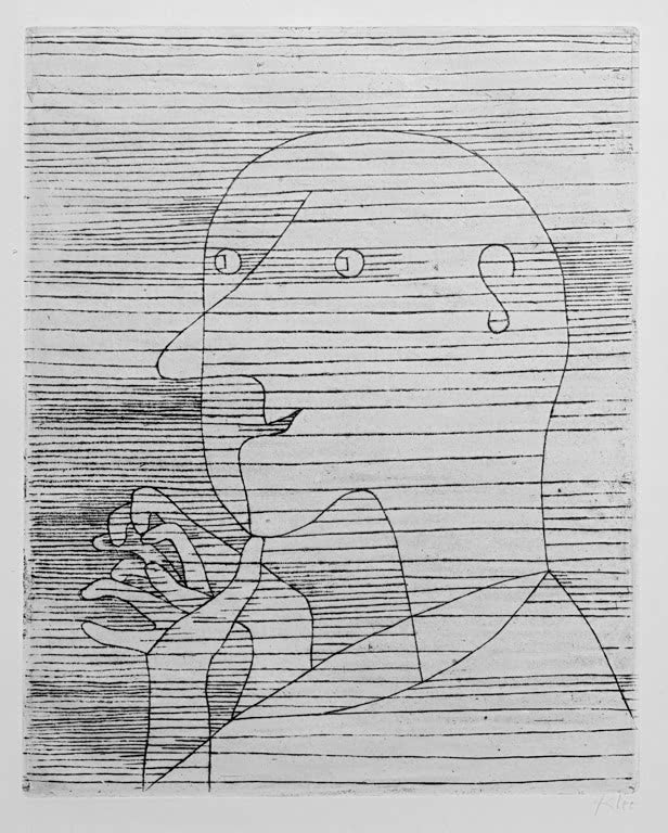 Kunstdruck „rechnender Greis“ von Paul Klee, handgefertigt in Deutschland