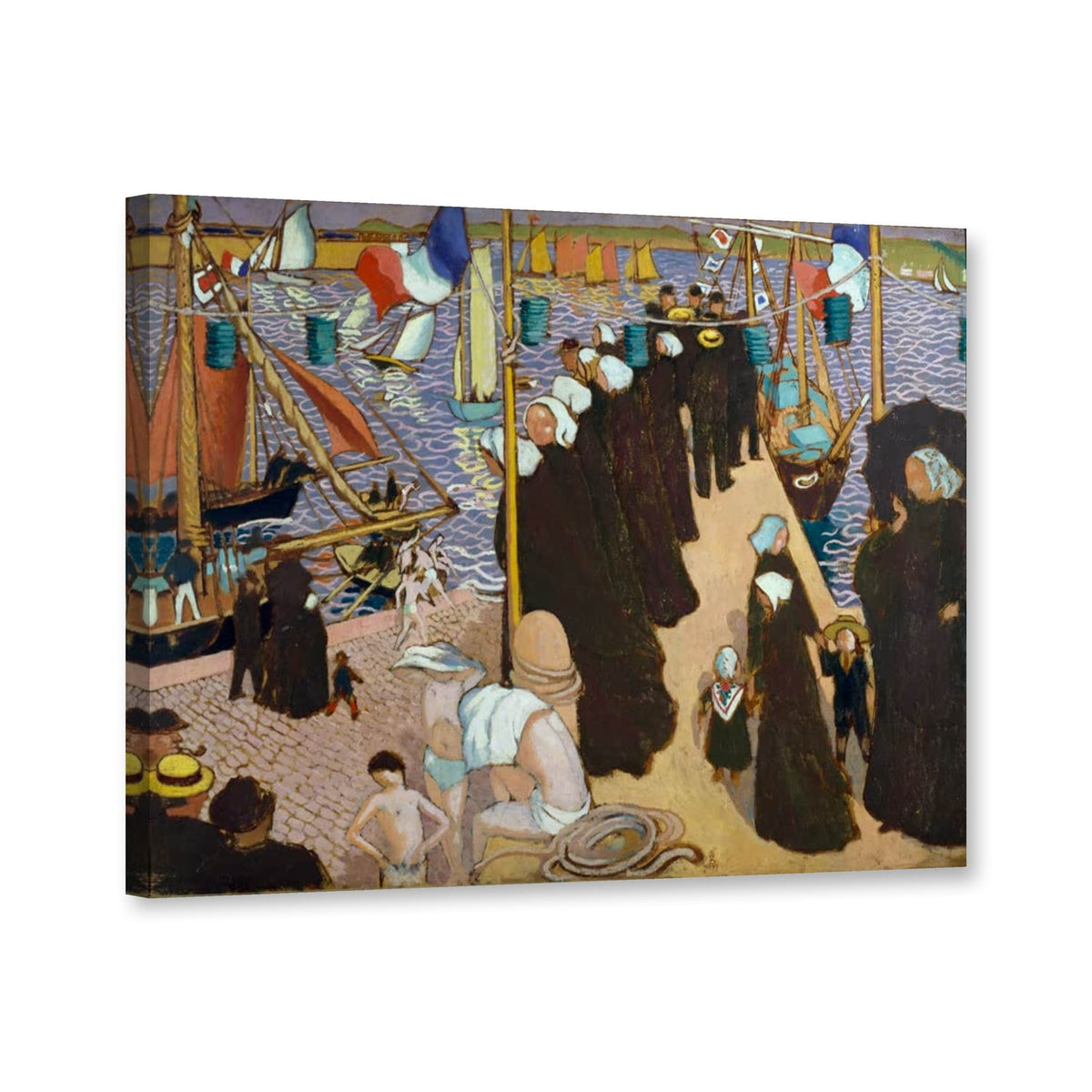 Regates à Perros-Guirec vues de la jetée ouest von Maurice Denis als Leinwand – Perspektivansicht