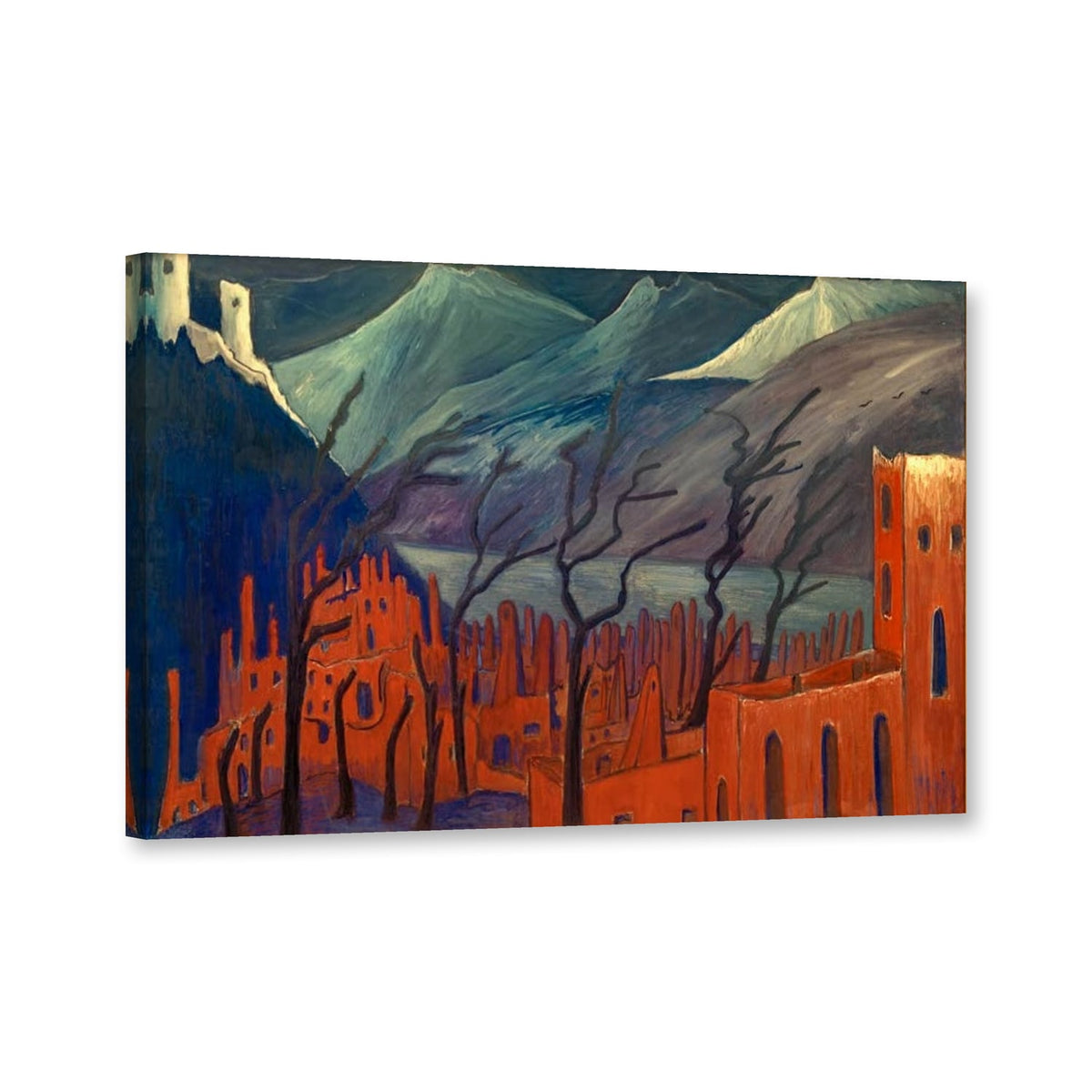Rote Stadt von Marianne von Werefkin als Leinwand – Perspektivansicht