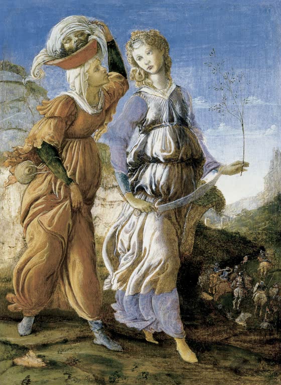 Judith mit Schwert und Zweig, ihre Magd trägt das Haupt – Sandro Botticelli Judith auf dem Rückweg nach Bethulia Kunstkopie