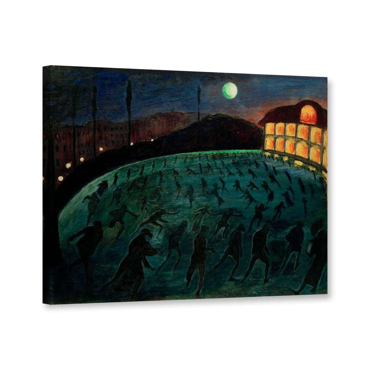 Schlittschuhläufer, Ascona von Marianne von Werefkin als Leinwand – Perspektivansicht