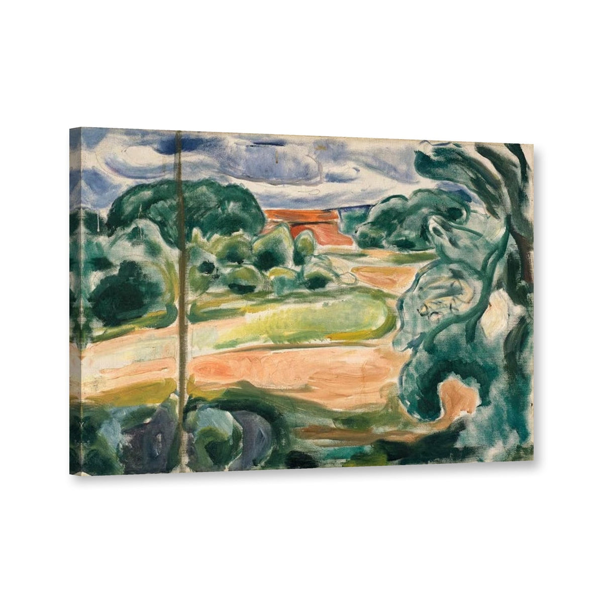 Sommer in Ekely, 1924 von Edvard Munch als Leinwand – Perspektivansicht