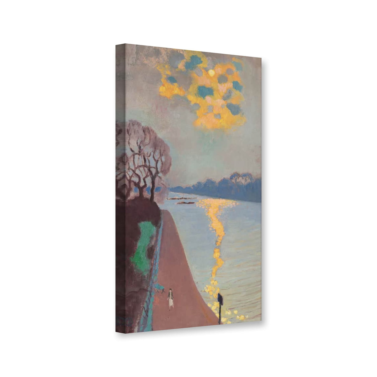 Sonnenlicht auf dem Fluss von Maurice Denis als Leinwand – Perspektivansicht