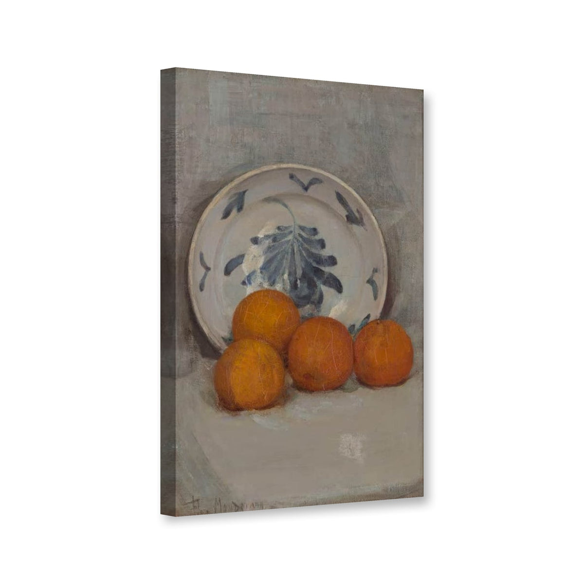 Stillleben mit Orangen, 1900 von Piet Mondrian als Leinwand – Perspektivansicht
