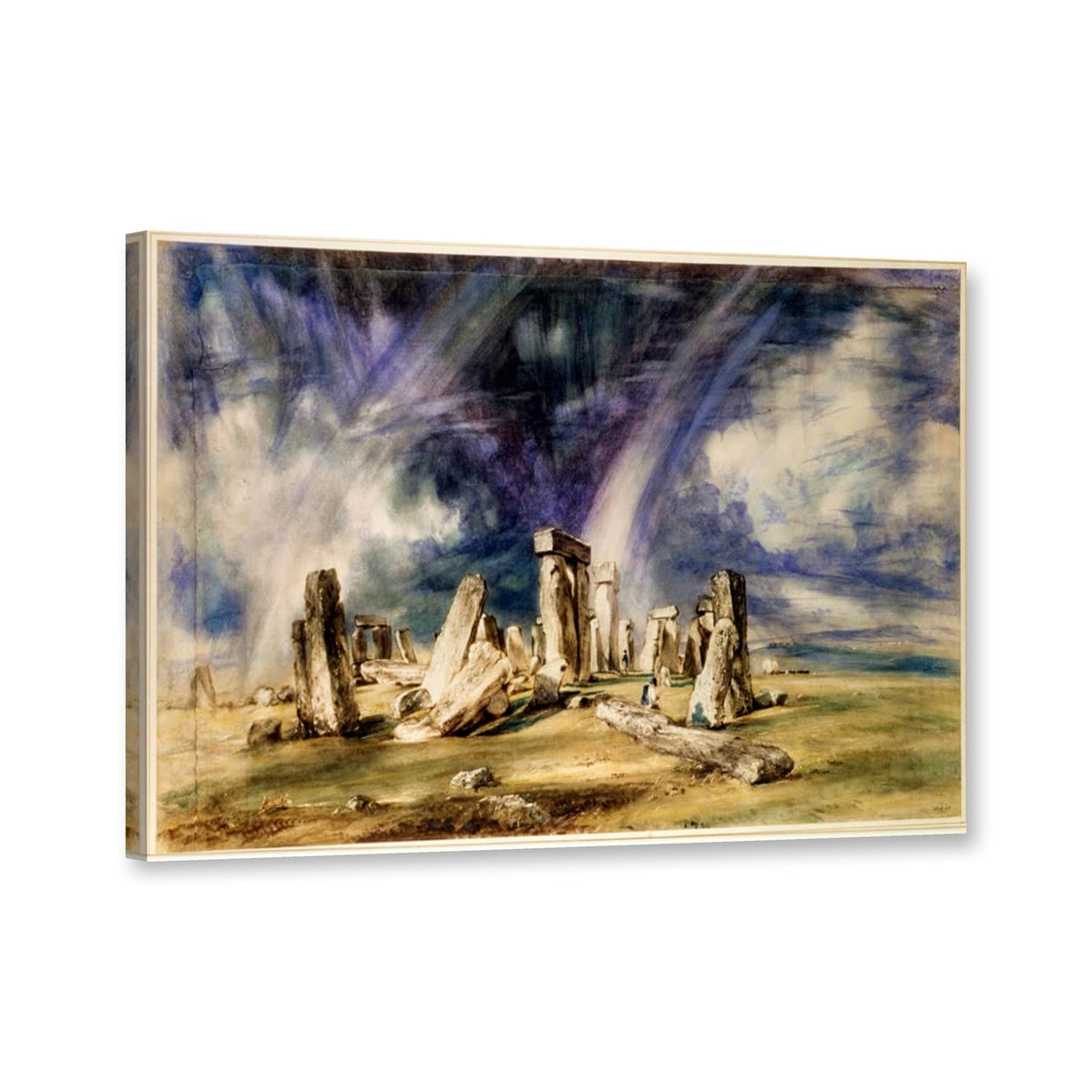 Stonehenge von John Constable als Leinwand – Perspektivansicht
