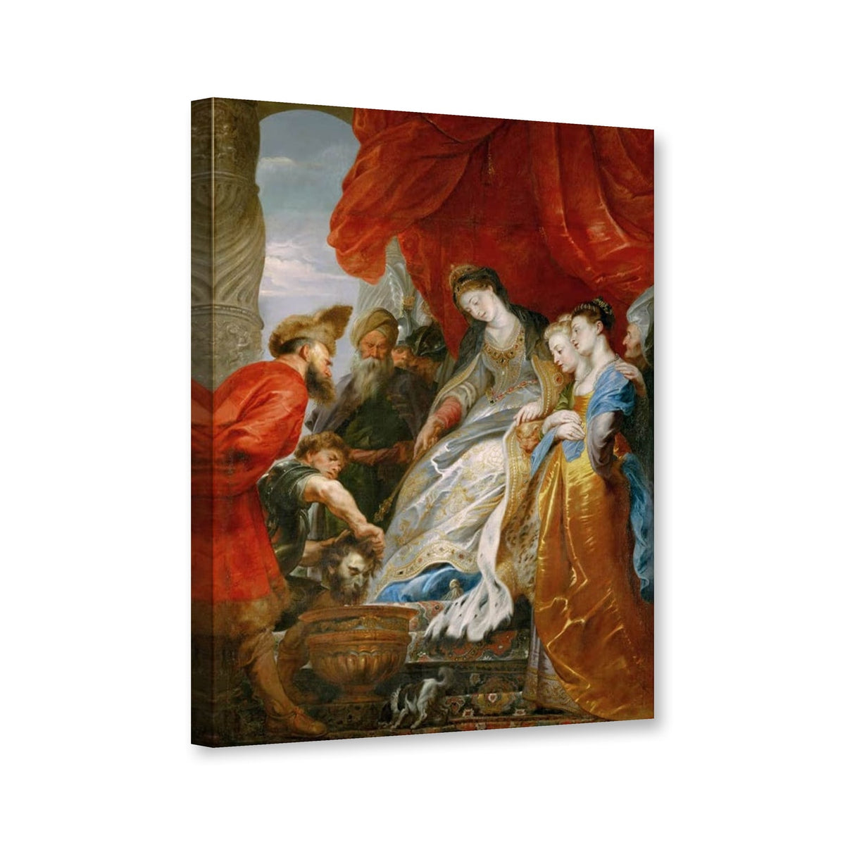 Tomyris und Kyros von Peter Paul Rubens als Leinwand – Perspektivansicht