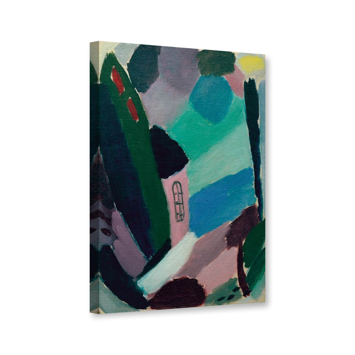 Variation mit Haus und See von Alexej von Jawlensky als Leinwand – Perspektivansicht