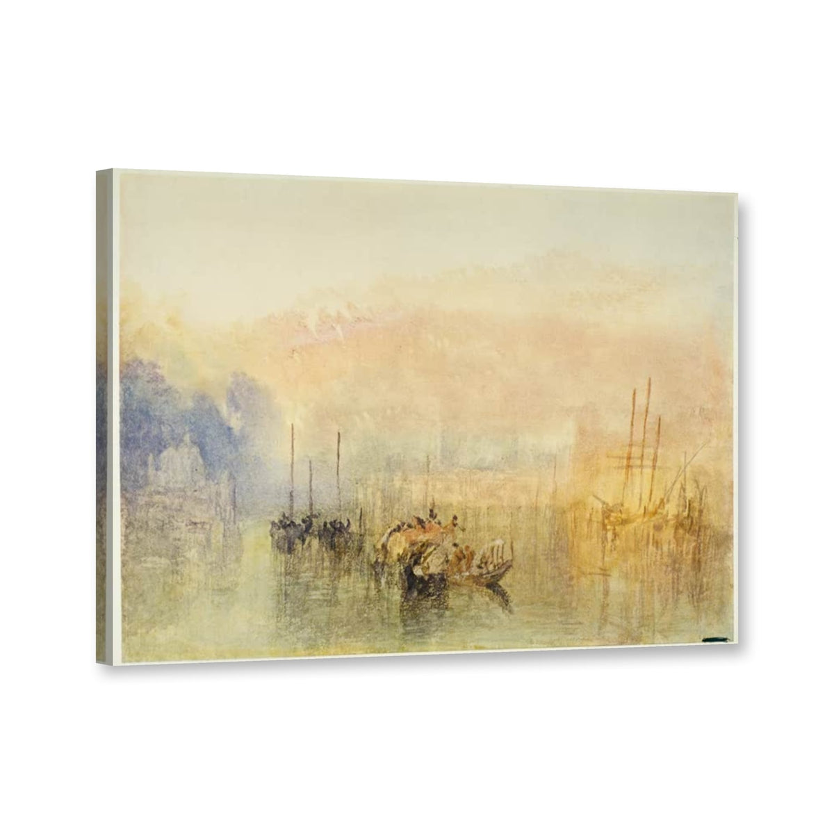 Venedig, Einfahrt in den Canal Grande von William Turner als Leinwand – Perspektivansicht