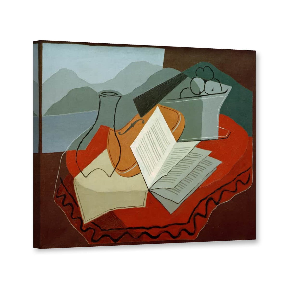 Violon à fenêtre ouverte von Juan Gris als Leinwand – Perspektivansicht