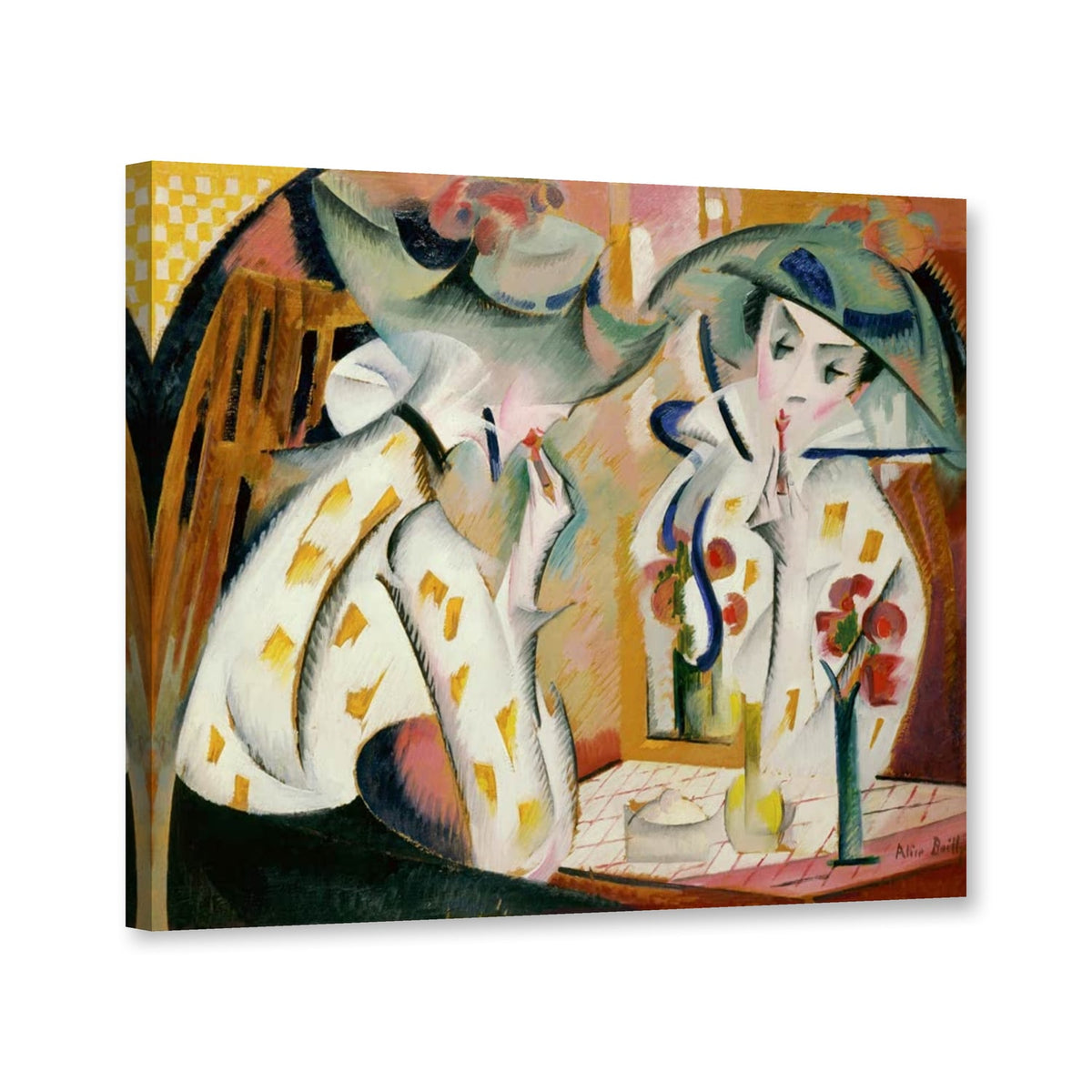Vor dem Spiegel von Alice Bailly als Leinwand – Perspektivansicht