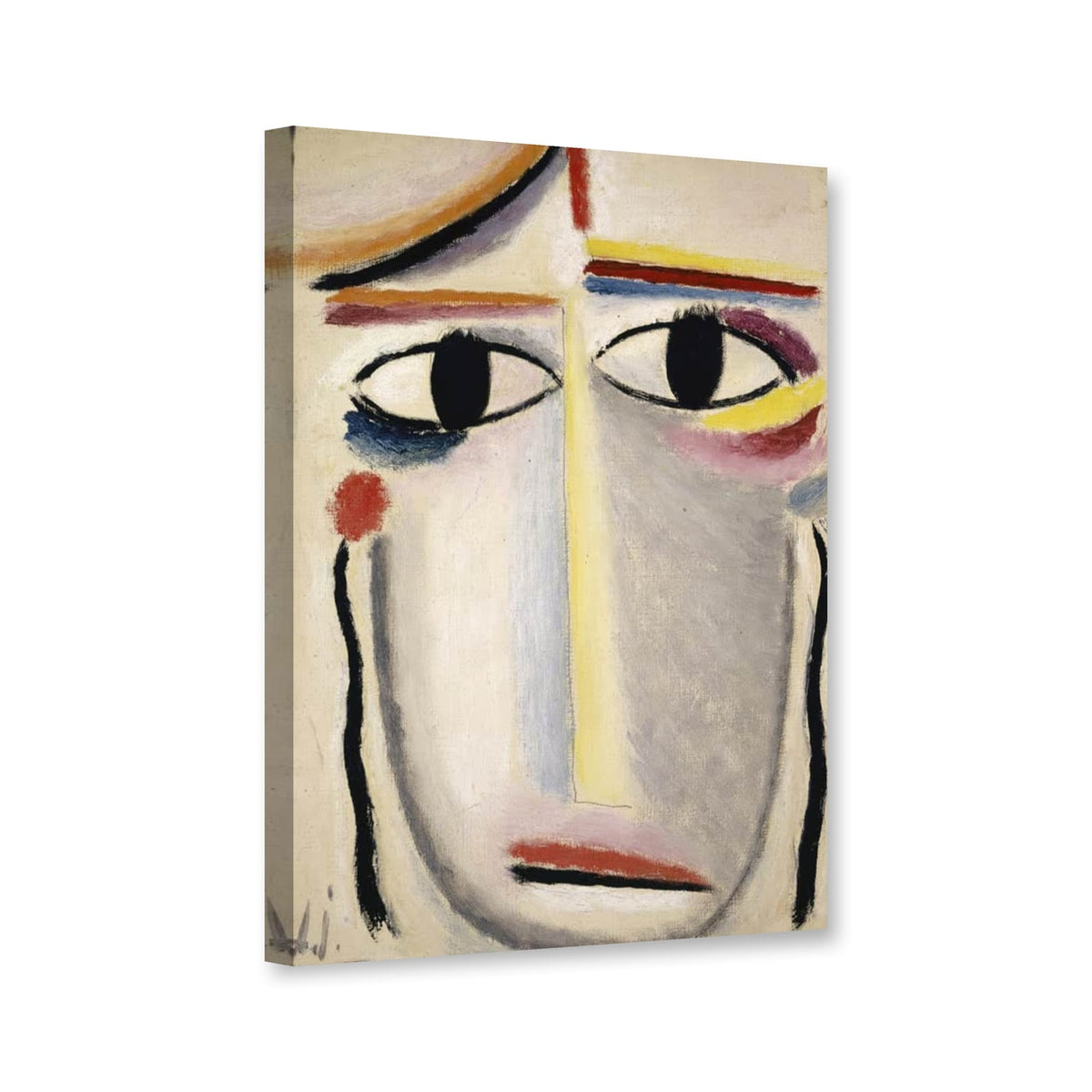 Weiblicher Kopf von Alexej von Jawlensky als Leinwand – Perspektivansicht