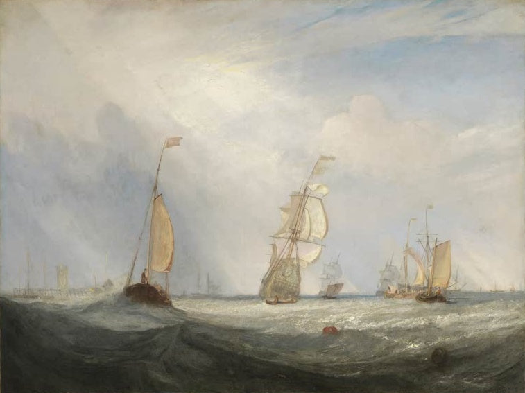 William Turner Helvoetsluys; die Stadt Utrecht, 64, beim Auslaufen Kunstkopie, Segelschiffe auf bewegter See