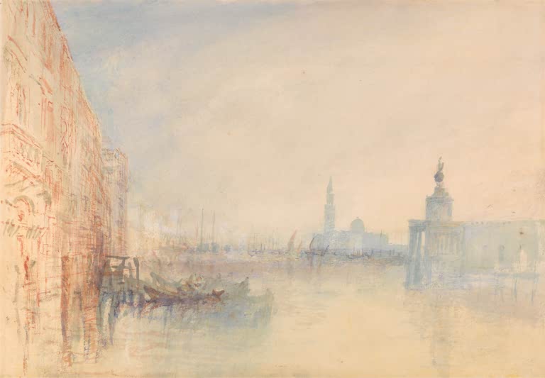 William Turner Venedig, die Mündung des Canal Grande Kunstkopie, Palastfassade, Boote und Dogana im Dunst