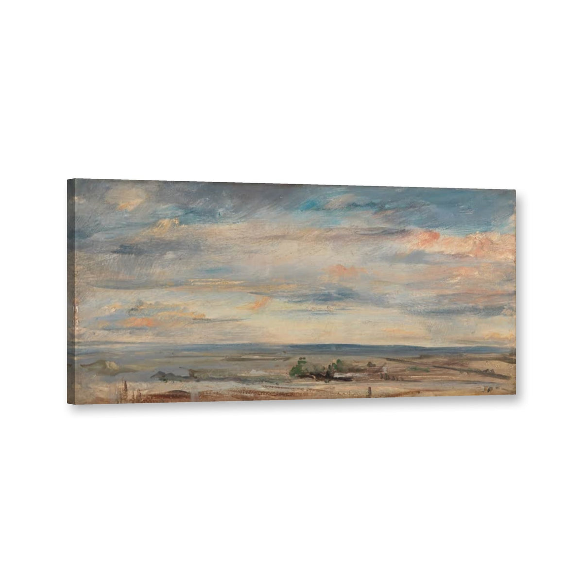 Wolkenstudie am frühen Morgen, Blick nach Osten von Hampstead von John Constable als Leinwand – Perspektivansicht