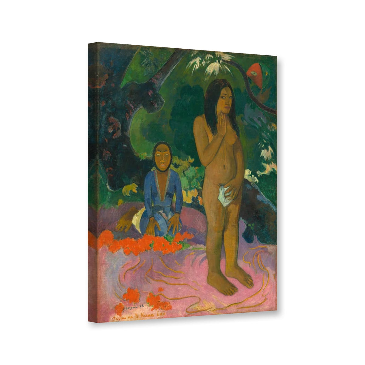 Worte des Teufels von Paul Gauguin als Leinwand – Perspektivansicht